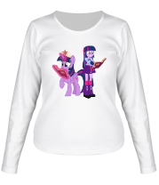 Женская футболка длинный рукав Twilight Sparkle and Twilight Sparkle фото