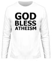 Мужская футболка длинный рукав God bless atheism фото