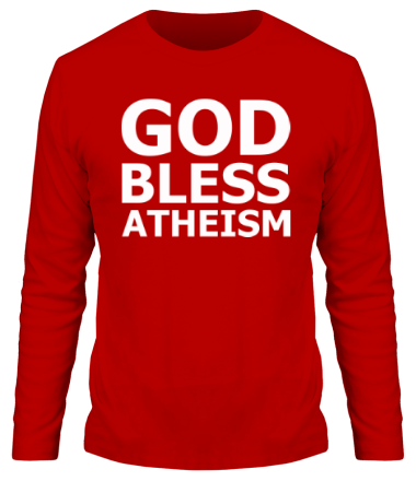 Мужская футболка длинный рукав God bless atheism