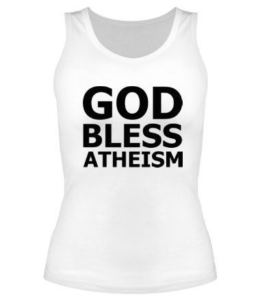Женская майка борцовка God bless atheism