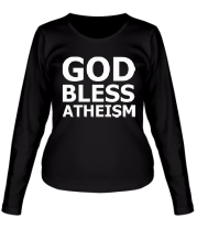 Женская футболка длинный рукав God bless atheism фото