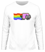 Мужская футболка длинный рукав Nyan Cat фото