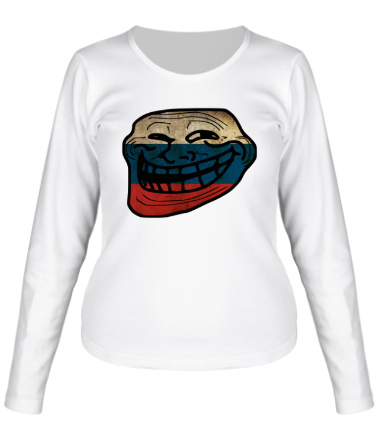 Женская футболка длинный рукав Trolleface Rus