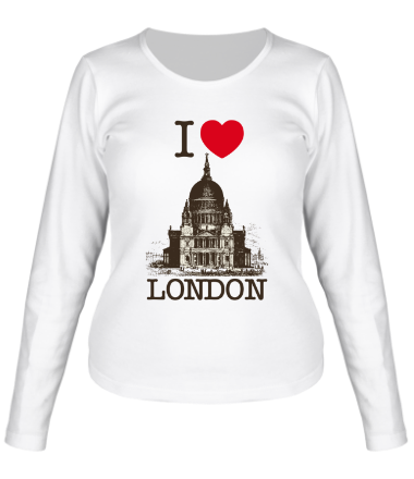 Женская футболка длинный рукав I love London