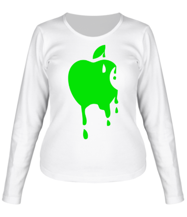 Женская футболка длинный рукав Кислотное яблоко