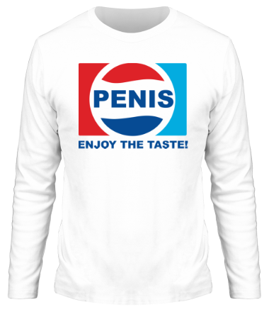 Мужская футболка длинный рукав Penis. Enjoy the taste