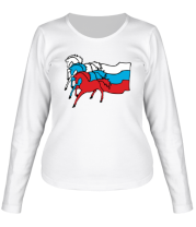 Женская футболка длинный рукав Сильная Россия фото
