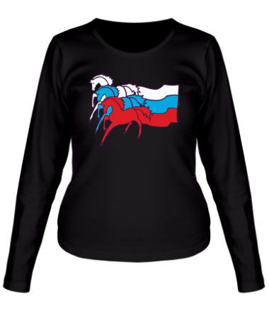 Женская футболка длинный рукав Сильная Россия