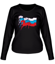 Женская футболка длинный рукав Сильная Россия фото