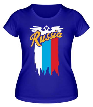 Женская футболка Russia каллиграфия флаг