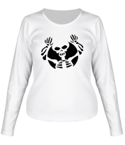 Женская футболка длинный рукав Скелет и полнолуние фото