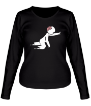 Женская футболка длинный рукав Ползучий зомби человечек фото