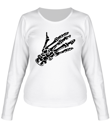 Женская футболка длинный рукав Костлявая рука