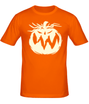 Мужская футболка Страшная тыква (свет) фото