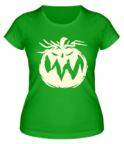 Женская футболка Страшная тыква (свет) фото