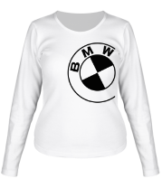 Женская футболка длинный рукав Бмв значок