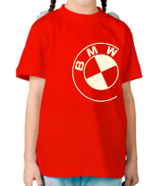 Детская футболка БМВ значок (свет)