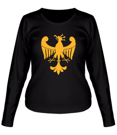 Женская футболка длинный рукав Средневековый рисунок орла