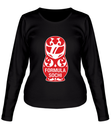 Женская футболка длинный рукав Матрёшка F1 SOCHI