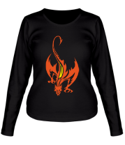 Женская футболка длинный рукав Пылающий дракон фото