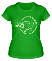 Женская футболка Силуэт волка. фото