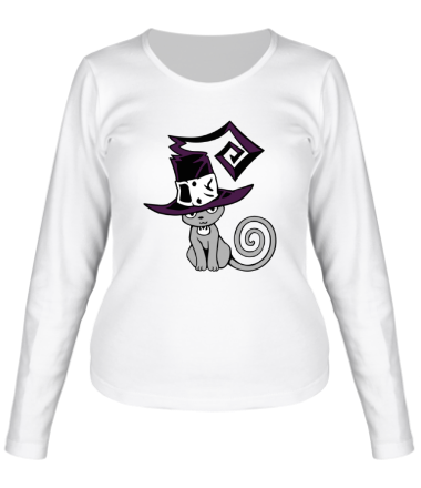 Женская футболка длинный рукав Кошка - ведьмочка