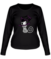 Женская футболка длинный рукав Кошка - ведьмочка фото