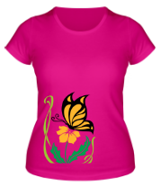 Женская футболка Бабочка на цветке фото