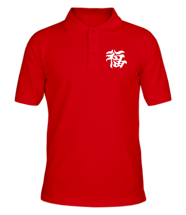 Мужская футболка поло Японский иероглиф - Удача