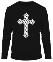 Мужская футболка длинный рукав Старинный металлический крест фото
