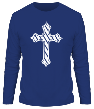 Мужская футболка длинный рукав Старинный металлический крест