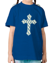 Детская футболка Старинный металлический крест (свет) фото