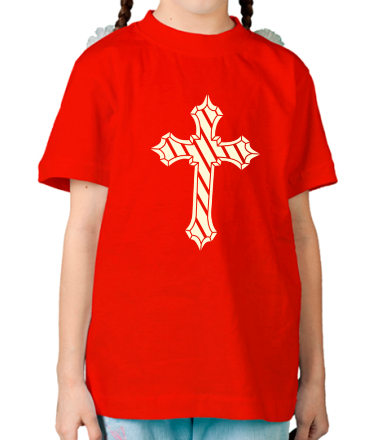 Детская футболка Старинный металлический крест (свет)