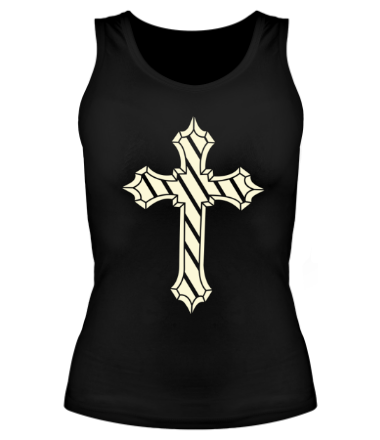 Женская майка борцовка Старинный металлический крест (свет)