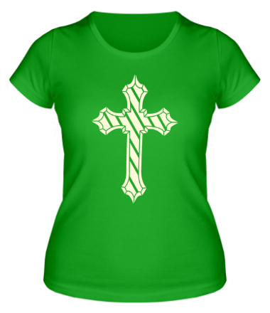 Женская футболка Старинный металлический крест (свет)