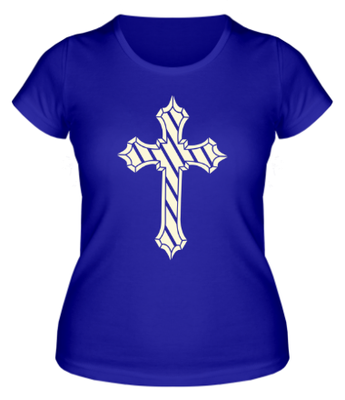 Женская футболка Старинный металлический крест (свет)
