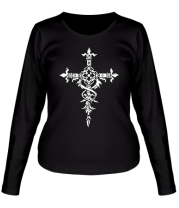 Женская футболка длинный рукав Готический крест фото