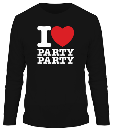 Мужская футболка длинный рукав I love party