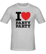 Мужская футболка I love party фото