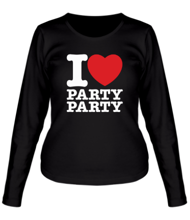 Женская футболка длинный рукав I love party