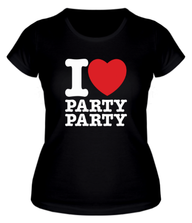 Женская футболка I love party