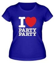Женская футболка I love party фото