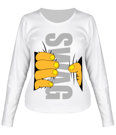 Женская футболка длинный рукав Рука SWAG