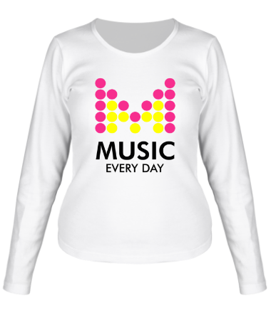 Женская футболка длинный рукав Music Every Day