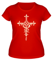 Женская футболка Готический крест (свет) фото