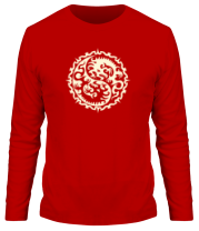 Мужская футболка длинный рукав Символ дракона (свет) фото