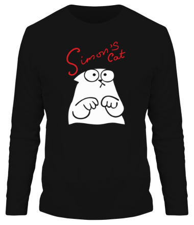 Мужская футболка длинный рукав Simon's Cat грустит