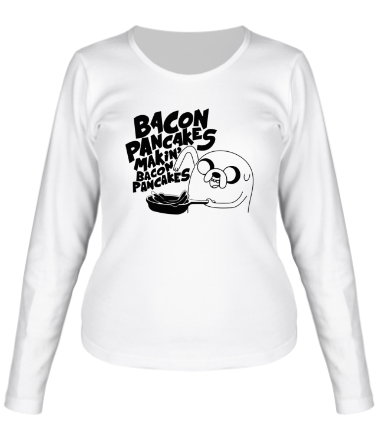 Женская футболка длинный рукав Jake - Bacon pancakes