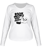 Женская футболка длинный рукав Jake - Bacon pancakes фото