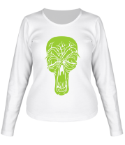 Женская футболка длинный рукав Старенький череп фото